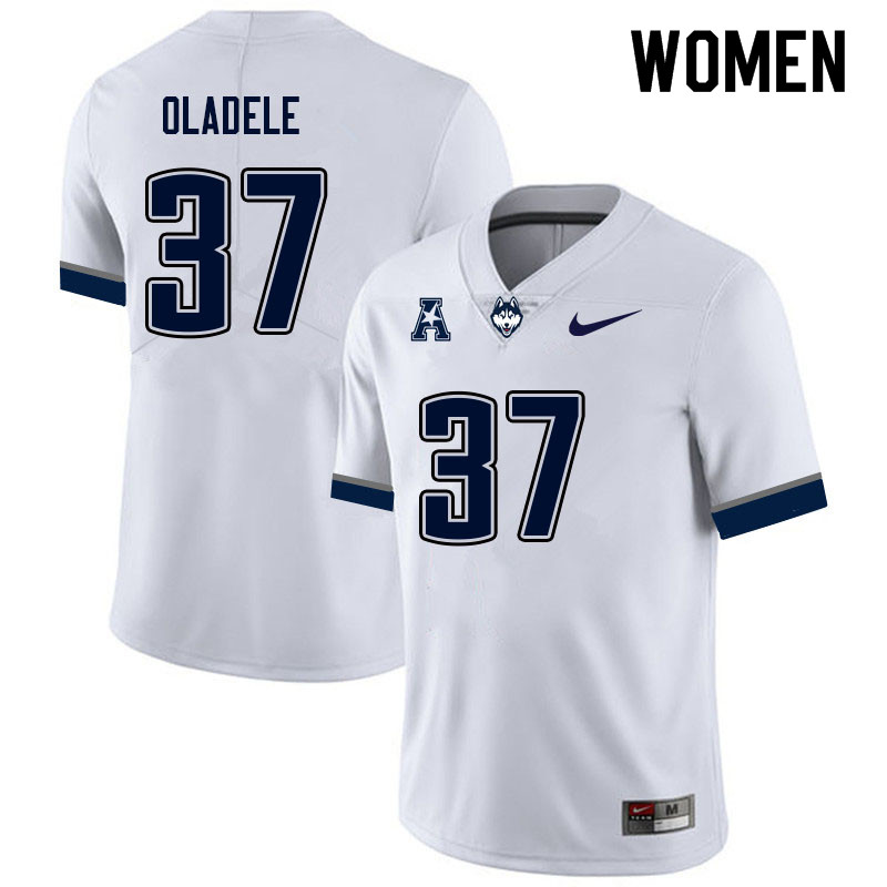 Women #37 Kayode Oladele Uconn Huskies College Football Jerseys Sale-White - Click Image to Close